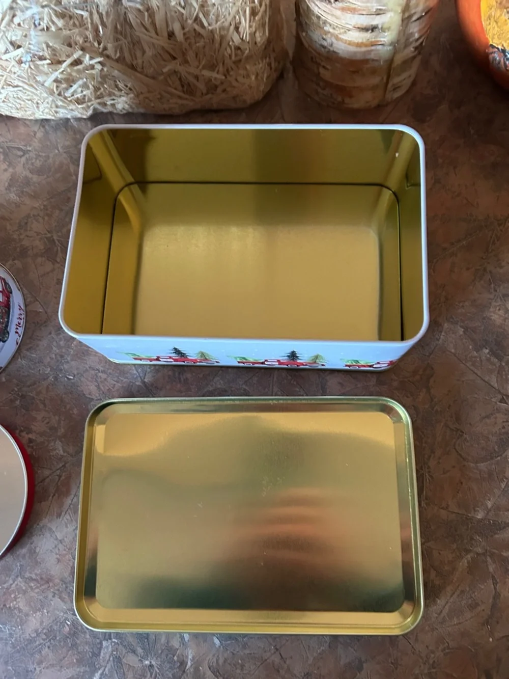 Brother and Sister Set of Two Christmas Tins
